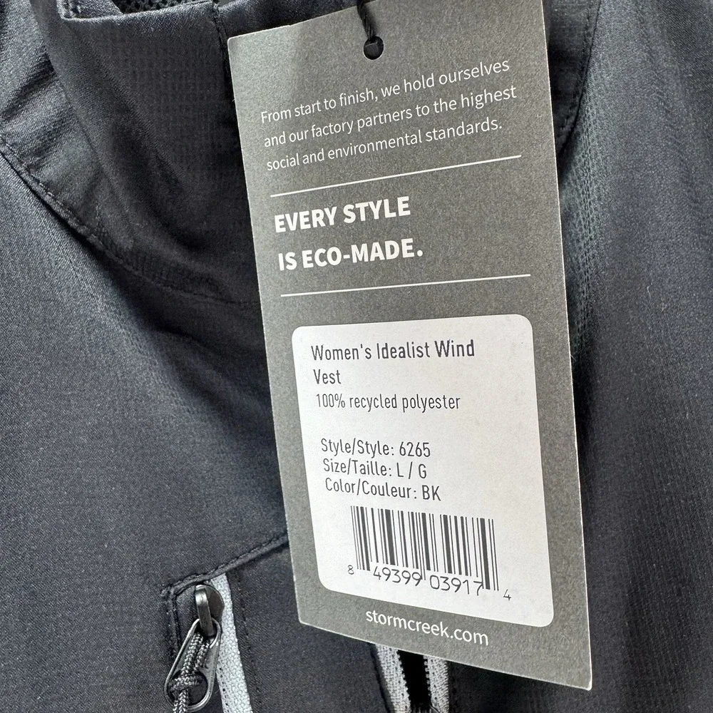 NWT Storm Creek Idealist Wind Vest Women's L Black